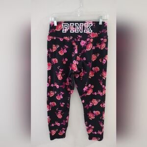 PINK Sport 7/8 High Waist Floral Black VS Leggings Large
